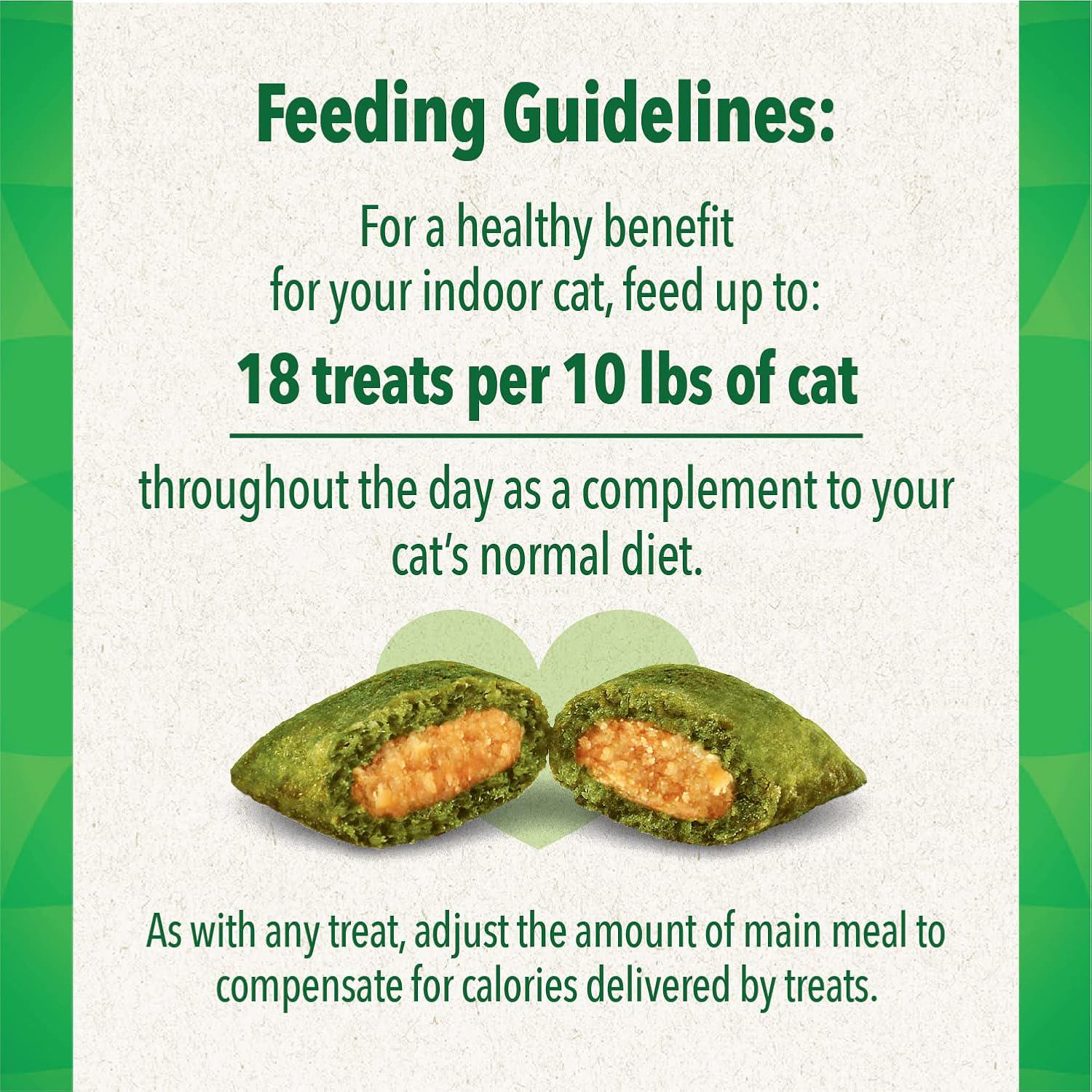 FELINE GREENIES SMARTBITES HEALTHY INDOOR Natural Treats For Cats, Chicken Flavor, 2.1 Oz. Pouch,