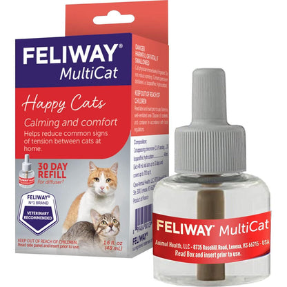 Feliway MultiCat 30-Day Calming Diffuser Refill, 48ml, Reduces Tension in Multi-Cat Homes