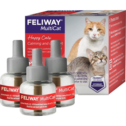 Feliway Multicat Calming Refills 3 Pack 48ml Each Reduces Tension in Multi Cat Households