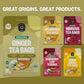 FGO Organic Ginger Tea, 100 Count, Eco-Conscious Tea Bags, Caffeine-Free, Packaging May Vary, Pack of 1