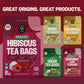 FGO Organic Hibiscus Tea, 100 Count Eco-Conscious Tea Bags, Caffeine-Free, Packaging May Vary
