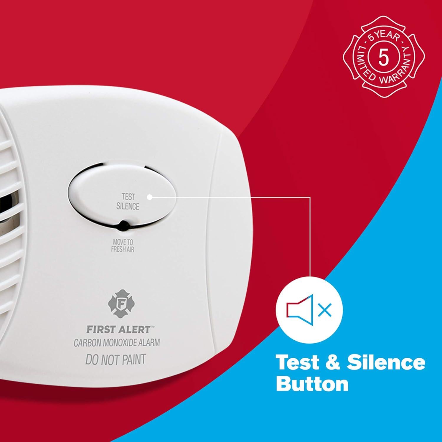 FIRST ALERT CO400-3 Carbon Monoxide Detector, Battery Operated, White , 3-Pack -CO400-3,