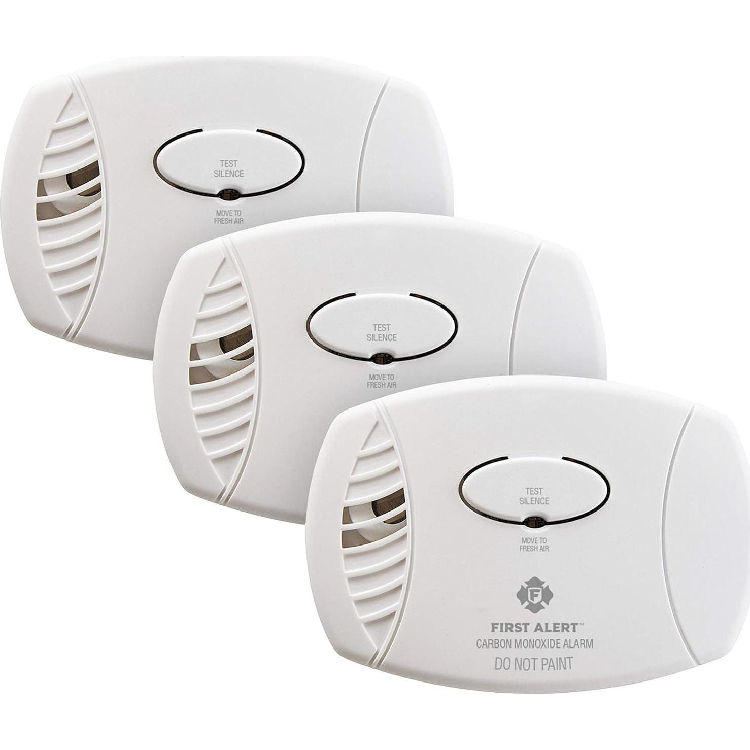 FIRST ALERT CO400-3 Carbon Monoxide Detector, Battery Operated, White , 3-Pack -CO400-3,