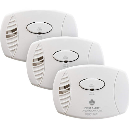 FIRST ALERT CO400-3 Carbon Monoxide Detector, Battery Operated, White , 3-Pack -CO400-3,