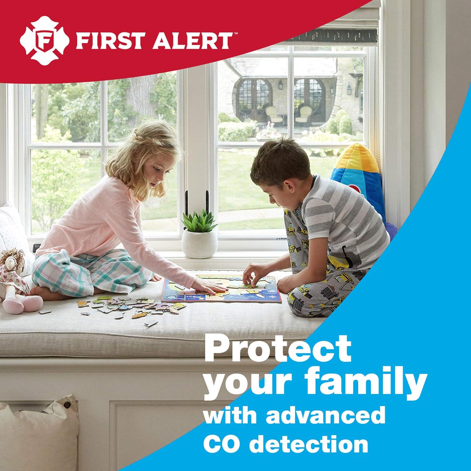 FIRST ALERT CO400-3 Carbon Monoxide Detector, Battery Operated, White , 3-Pack -CO400-3,