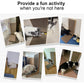 FUKUMARU L Shape Cat Scratcher Wall Mounted 26.8 Inch with Ball Toy and Cardboard Pad for Indoor Cats