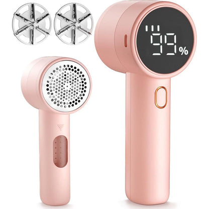 Peiyuu Fabric Shaver, Lint Remover Rechargeable, Electric Portable Sweater Defuzzer With 3 Speeds, 6 Leaf Blades, Digital LED Display To Remove Pilling For Clothes, Furniture, Sweater, Couch, Blanket