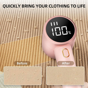Peiyuu Fabric Shaver, Lint Remover Rechargeable, Electric Portable Sweater Defuzzer With 3 Speeds, 6 Leaf Blades, Digital LED Display To Remove Pilling For Clothes, Furniture, Sweater, Couch, Blanket