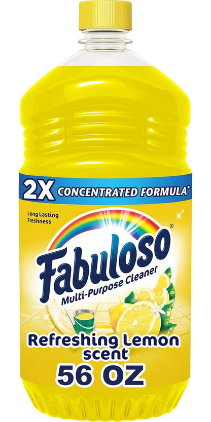 Fabuloso Multi-Purpose Cleaner, 2X Concentrated Formula, Refreshing Lemon Scent, 56oz