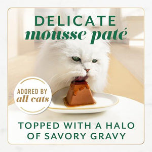 Fancy Feast Gems Cat Mousse, 8 Ct, 4 oz Boxes, Chicken in Halo Gravy, Gourmet Soft Wet Cat Food