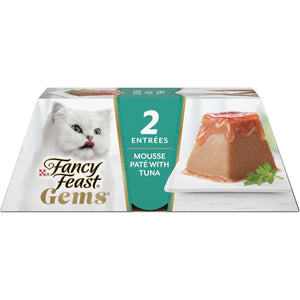 Fancy Feast Gems Pate Cat Food Mousse Tuna with Gravy 4 oz Boxes Pack of 8