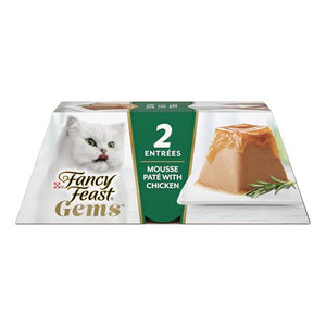 Fancy Feast Gems Cat Mousse, 8 Ct, 4 oz Boxes, Chicken in Halo Gravy, Gourmet Soft Wet Cat Food