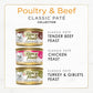 Fancy Feast Classic Pate Wet Cat Food 3 oz Cans Pack of 24 Poultry and Beef Feast Grain Free Collection