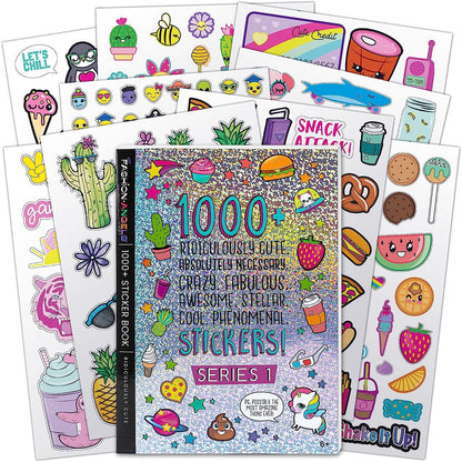 Fashion Angels 1000 Cute Stickers Book for Kids Crafts Planners Scrapbooks 40 Pages Ages 6 Plus