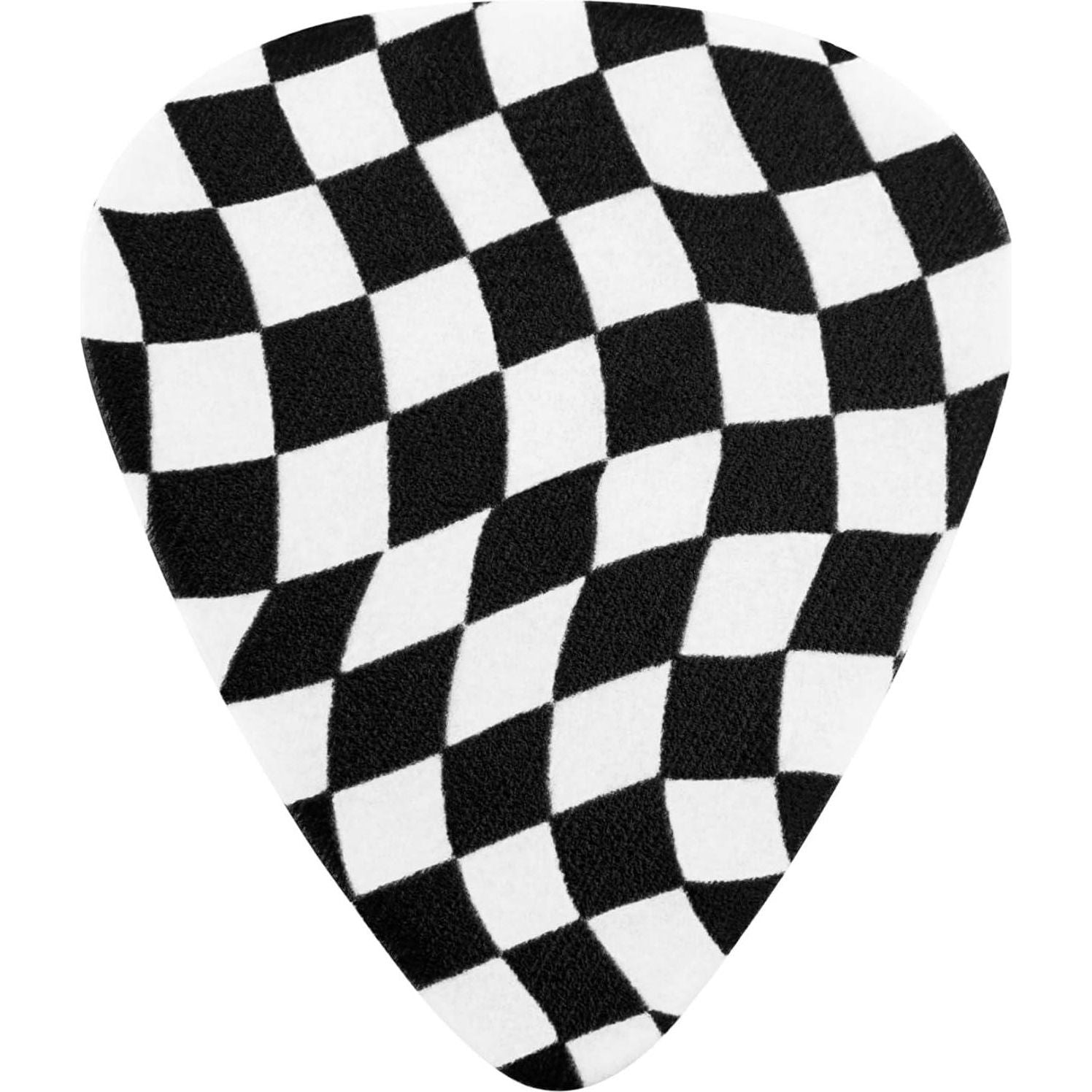 Fender Celluloid Guitar Picks, Stocking Stuffers, Guitar Accessories, 351 Shape, Checkerboard, Medium, 8-pack,