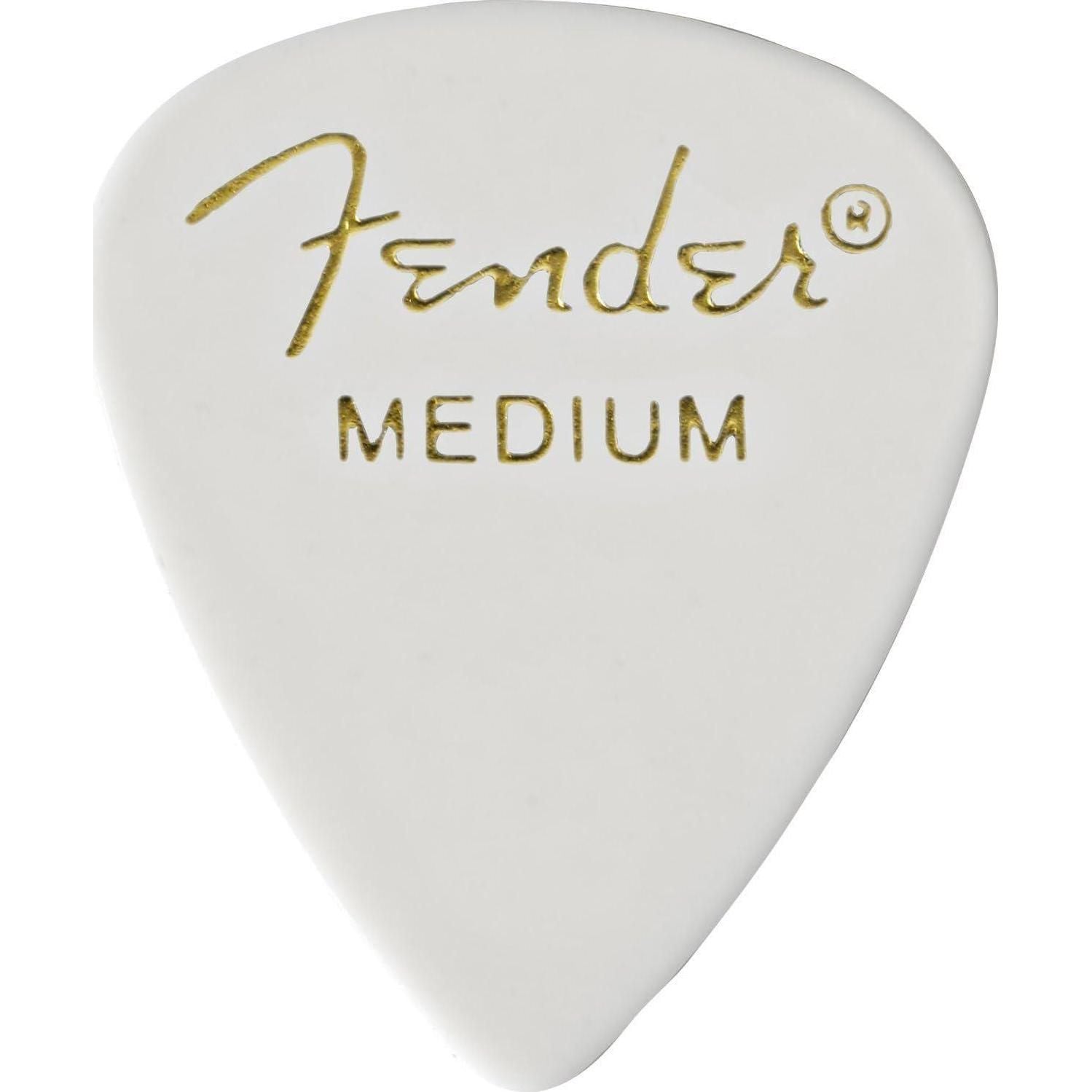 Fender Classic Celluloid Guitar Picks 351 Shape, Guitar Accessories, White, Medium, 12-Pack,