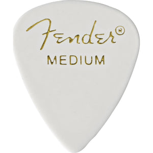 Fender Classic Celluloid Guitar Picks 351 Shape, Guitar Accessories, White, Medium, 12-Pack,