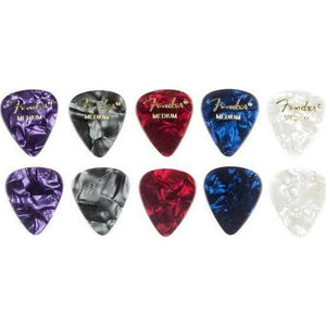 Fender Classic Celluloid Guitar Picks 351 Shape, Guitar Accessories, Confetti, Medium, 12-Pack,