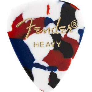 Fender Classic Celluloid Guitar Picks 351 Shape, Guitar Accessories, Confetti, Heavy, 12-Pack,