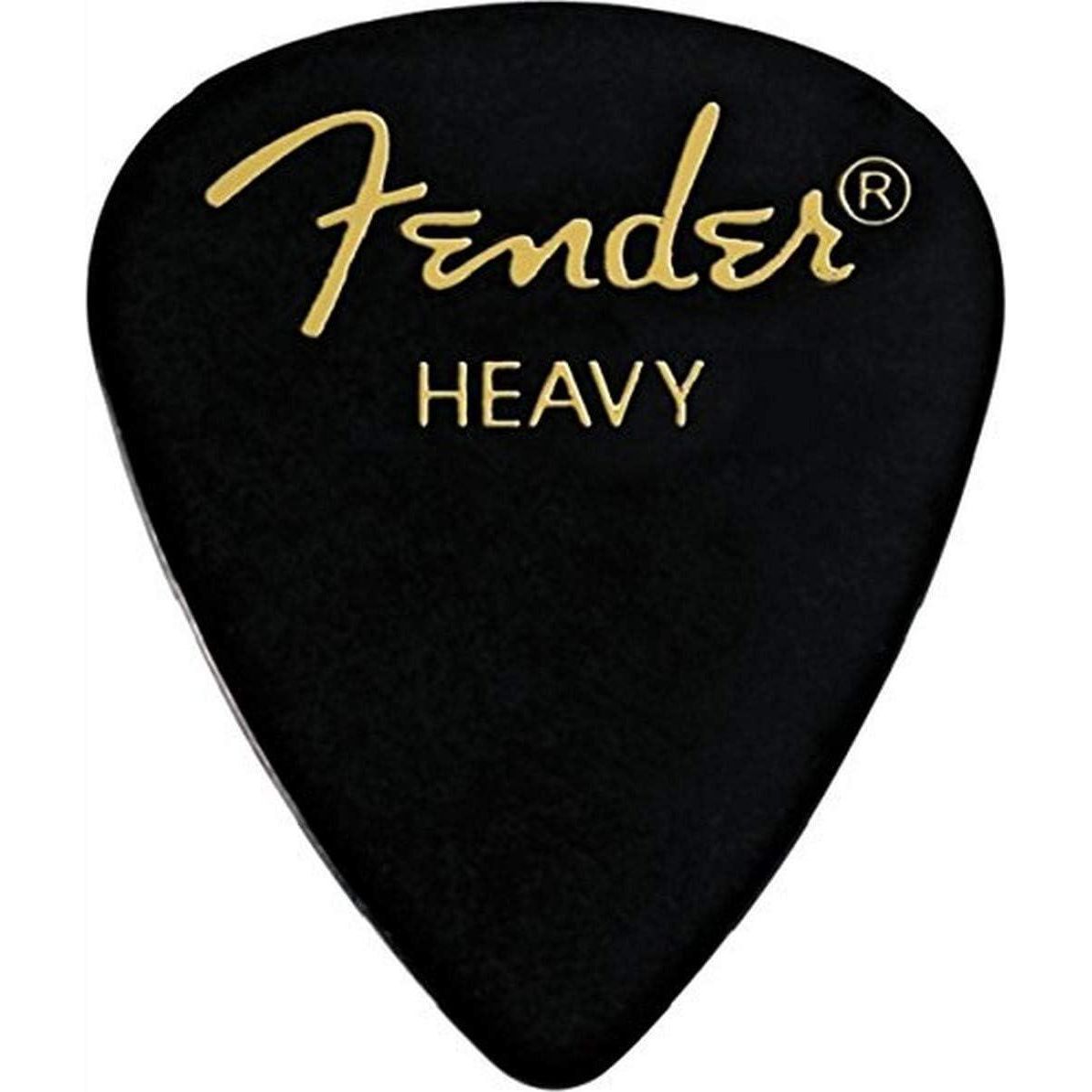 Fender Classic Celluloid Guitar Picks 351 Shape, Stocking Stuffers, Guitar Accessories, Black, Heavy, 144-Pack,