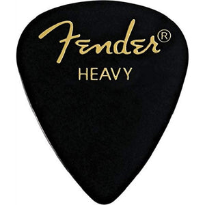 Fender Classic Celluloid Guitar Picks 351 Shape, Stocking Stuffers, Guitar Accessories, Black, Heavy, 144-Pack,