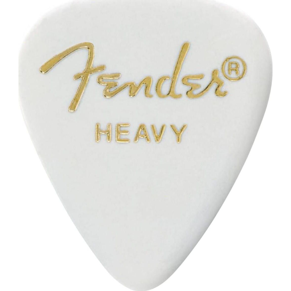Fender Classic Celluloid Guitar Picks 351 Shape, Guitar Accessories, White, Heavy, 12-Pack,