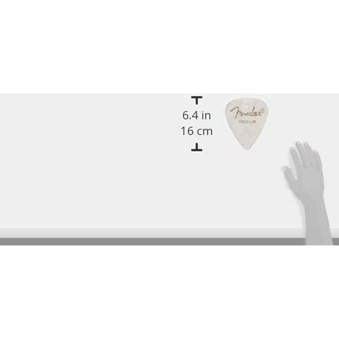 Fender Premium Celluloid Guitar Picks 351 Shape, Guitar Accessories, White Moto, Medium, 144-Pack,