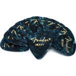 Fender Premium Celluloid Guitar Picks 351 Shape, Guitar Accessories, Ocean Turquoise, Heavy, 12-Pack,