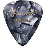 Fender Premium Celluloid Guitar Picks 351 Shape, Guitar Accessories, Black Moto, Medium, 12-Pack,