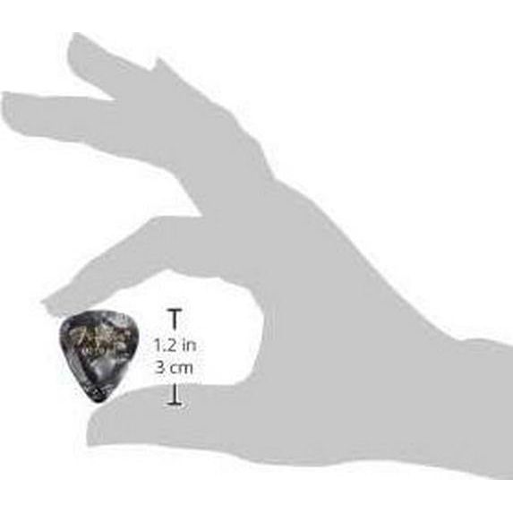 Fender Premium Celluloid Guitar Picks 351 Shape, Guitar Accessories, Black Moto, Medium, 12-Pack,