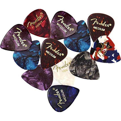Fender Premium Picks Sampler - 12 Pack Includes Thin, Medium And Heavy Gauges (Austin Bazaar Exclusive),