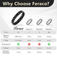 Feraco Men's Magnetic Bracelet, 1 Pc, Black Titanium Steel with Magnets, Adjustable Sizing Tool Included, Stylish Wellness Band