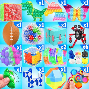 Liam & Ava 160 Pack Fidget Toys Sensory Set Party Favors for Kids Classroom Prizes ADHD Autistic Bulk Pack