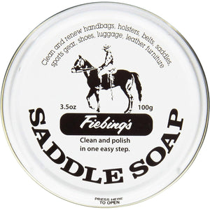 Fiebing's White Saddle Soap For Leather (3.5 Oz Tin) - Leather Cleaner And Conditioner To Soften And Protect Leathercraft, Car Seat, Couch, Shoe And Saddles,