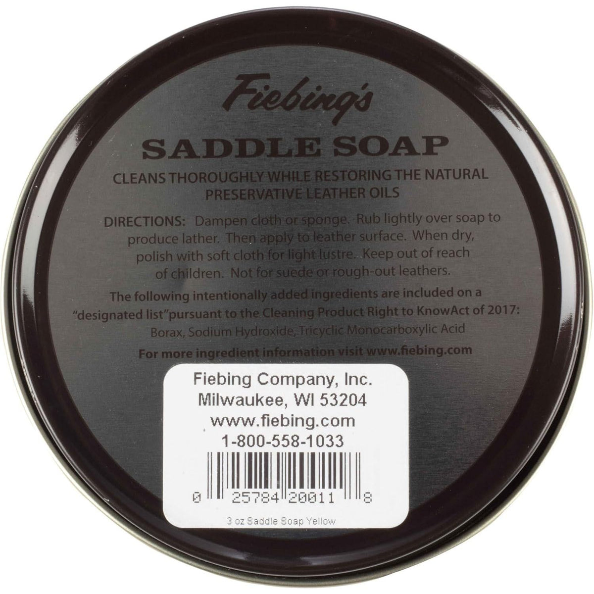 Fiebing's Yellow Saddle Soap For Leather (3.5 Oz Tin) - Leather Cleaner And Conditioner To Soften, Protect And Restore Leathercraft - Leather Soap For Car Seat, Couch, Shoe, Purse, Boot, Bag, And Saddles,
