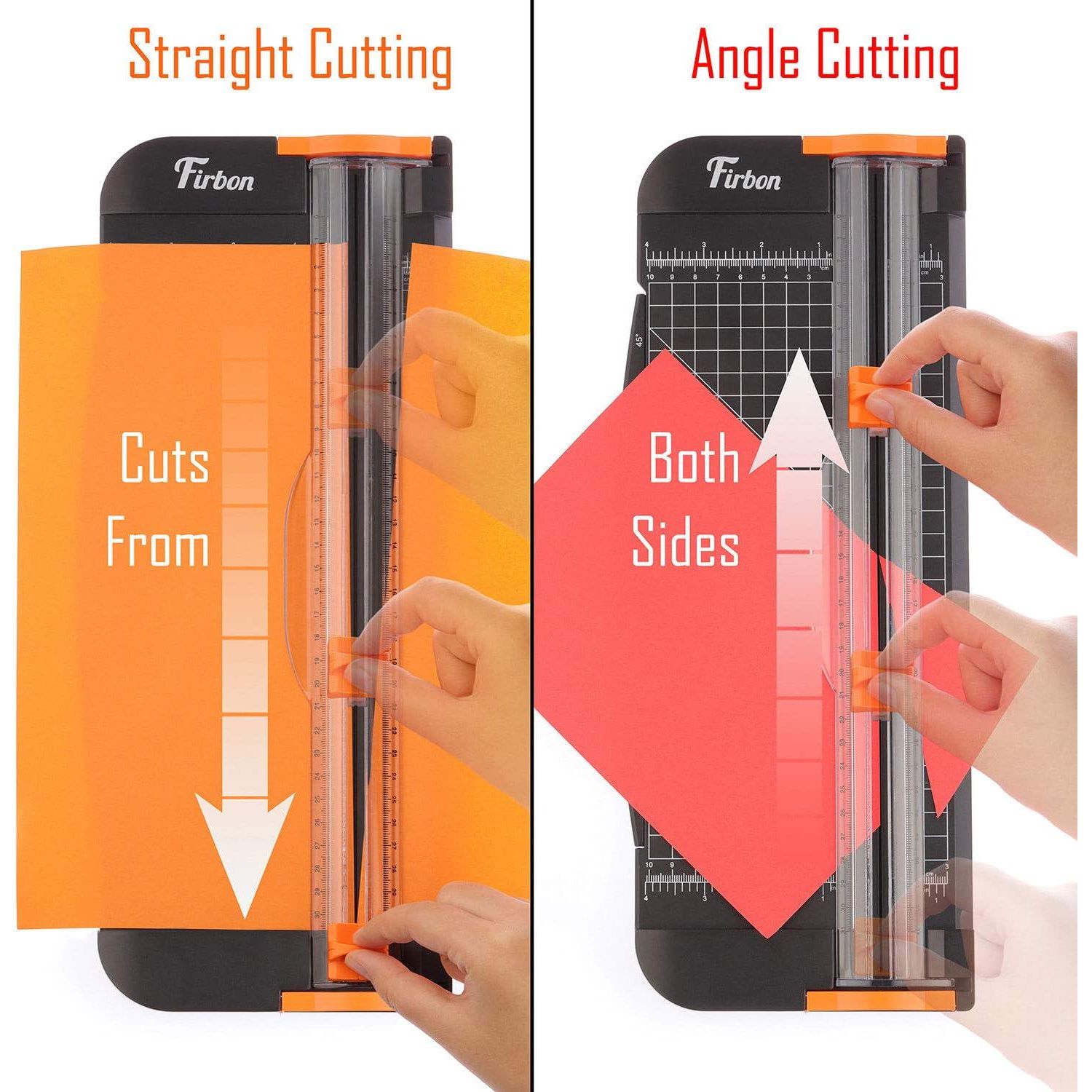 Firbon A4 Paper Cutter 12 Inch Titanium Paper Trimmer Scrapbooking Tool With Automatic Security Safeguard And Side Ruler For Craft Paper, Coupon, Label And Cardstock (Black),