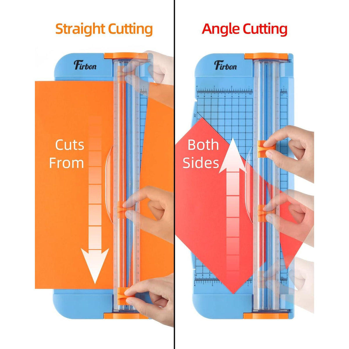 Firbon Blue A4 Paper Cutter, 12 Inch Titanium Straight Paper Trimmer With Side Ruler For Scrapbooking Craft, Paper, Coupon, Label, Cardstock,
