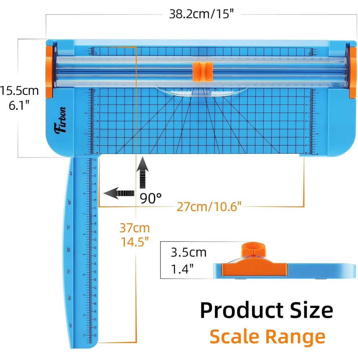 Firbon Blue A4 Paper Cutter, 12 Inch Titanium Straight Paper Trimmer With Side Ruler For Scrapbooking Craft, Paper, Coupon, Label, Cardstock,