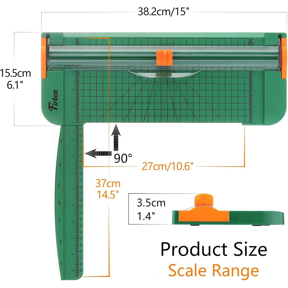 Firbon Green A4 Paper Cutter 12 Inch Titanium Straight Paper Trimmer With Side Ruler For Scrapbooking Craft, Paper, Coupon, Label, Cardstock,