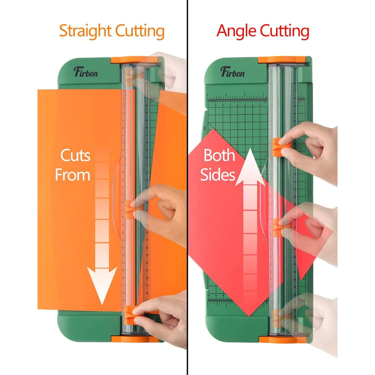Firbon Green A4 Paper Cutter 12 Inch Titanium Straight Paper Trimmer With Side Ruler For Scrapbooking Craft, Paper, Coupon, Label, Cardstock,