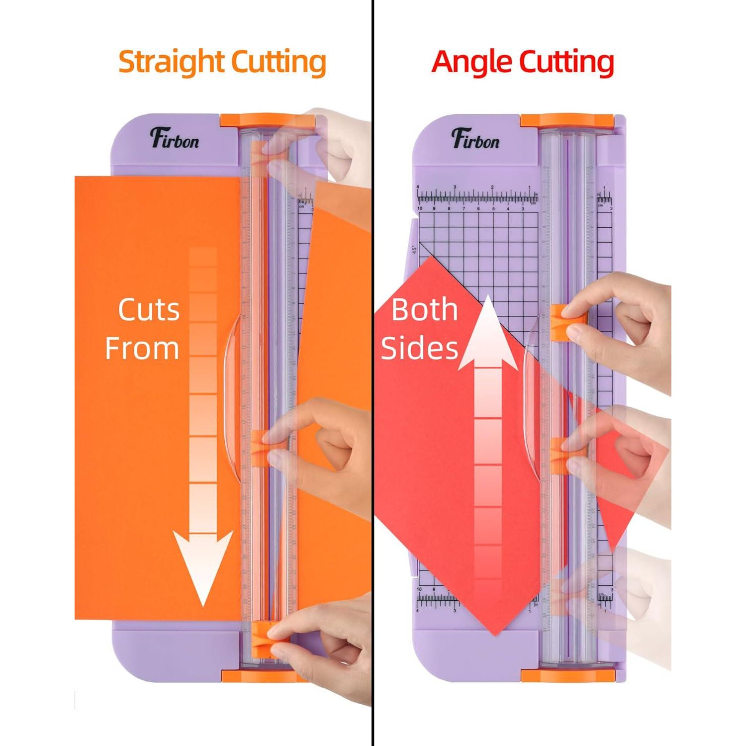Firbon Purple A4 Paper Cutter, 12 Inch Titanium Straight Paper Trimmer With Side Ruler For Scrapbooking Craft, Paper, Coupon, Label, Cardstock,