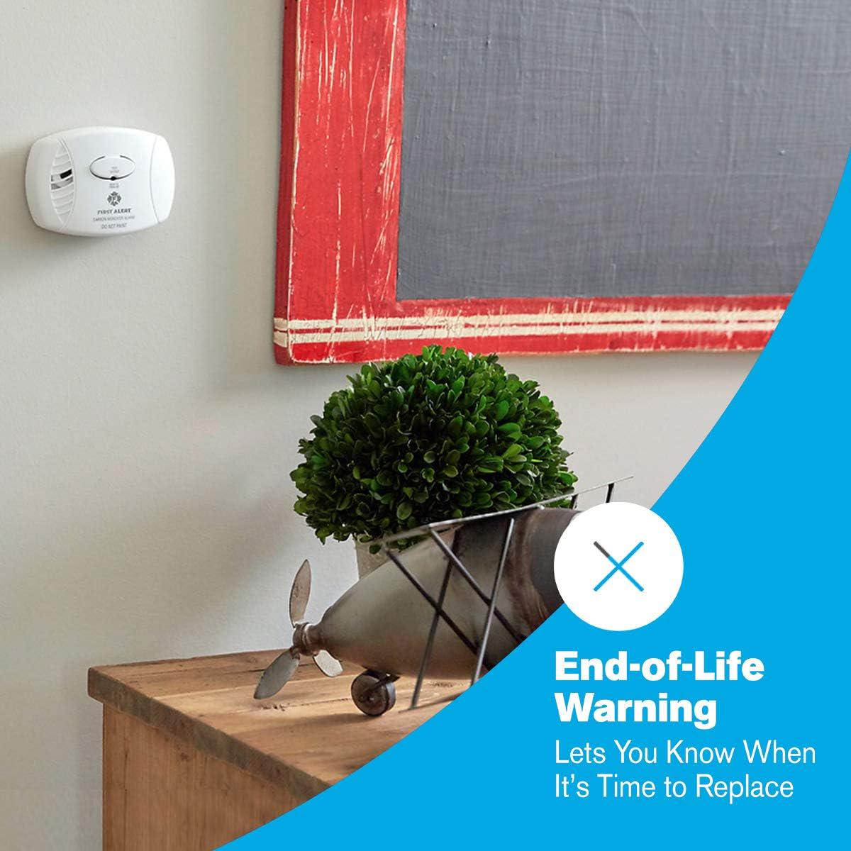 First Alert Carbon Monoxide Detector, Battery Operated Alarm With Test And Silence Button, CO400, White, 1-Pack,029054000699