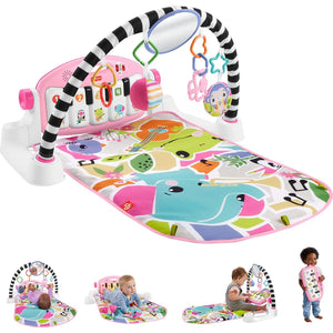 Fisher Price Glow and Grow Piano Gym Pink Kick and Play Baby Playmat with Music and Developmental Toys for Newborns