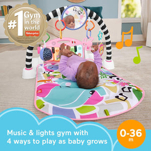 Fisher Price Glow and Grow Piano Gym Pink Kick and Play Baby Playmat with Music and Developmental Toys for Newborns