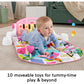 Fisher Price Glow and Grow Piano Gym Pink Kick and Play Baby Playmat with Music and Developmental Toys for Newborns
