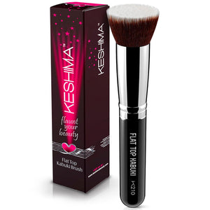 KESHIMA Flat Top Kabuki Foundation Brush By KESHIMA - Premium Makeup Brush For Liquid, Cream, And Powder - Buffing, Blending, And Face - 1.2 Top Diameter