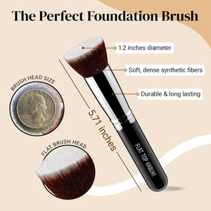KESHIMA Flat Top Kabuki Foundation Brush By KESHIMA - Premium Makeup Brush For Liquid, Cream, And Powder - Buffing, Blending, And Face - 1.2 Top Diameter