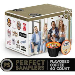 Crazy Cups Flavored Coffee Pods Variety Pack For Keurig K Cups Brewers, Assorted Flavored Coffee Sampler, 40 Count