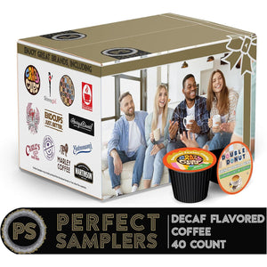 Crazy Cups Flavored Decaf Coffee Pods Variety Pack Compatible With Keurig K Cups Brewers, 40 Count, Assorted Decaffeinated Flavored Coffee Sampler(Pack Of 1)