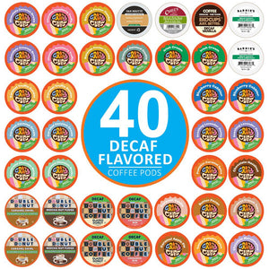 Crazy Cups Flavored Decaf Coffee Pods Variety Pack Compatible With Keurig K Cups Brewers, 40 Count, Assorted Decaffeinated Flavored Coffee Sampler(Pack Of 1)